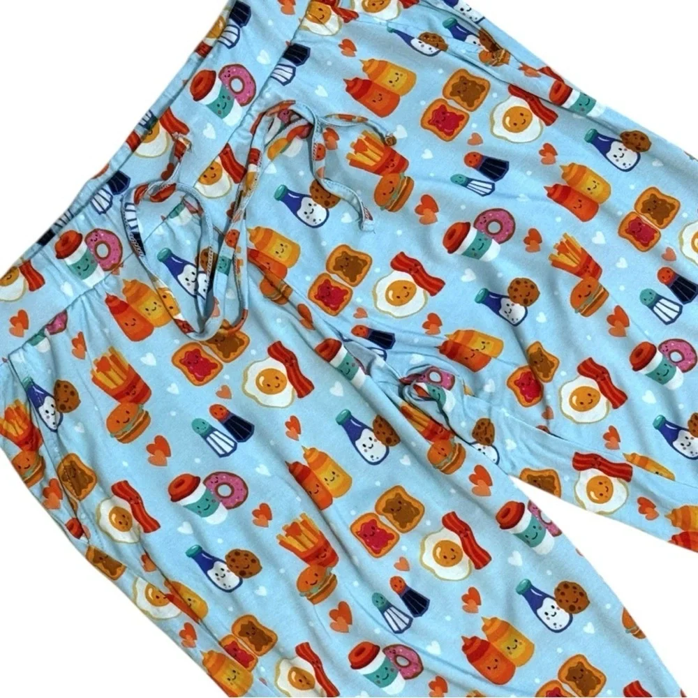 Little Bum Bums Bamboo Pajama Pants Women’s Small – Breakfast Print
